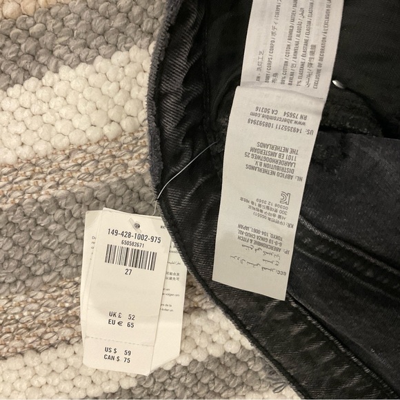 NWT Abercrombie & Fitch Distressed Mini Short Fringe Zip Fly Black Size 27 - Picture 15 of 16